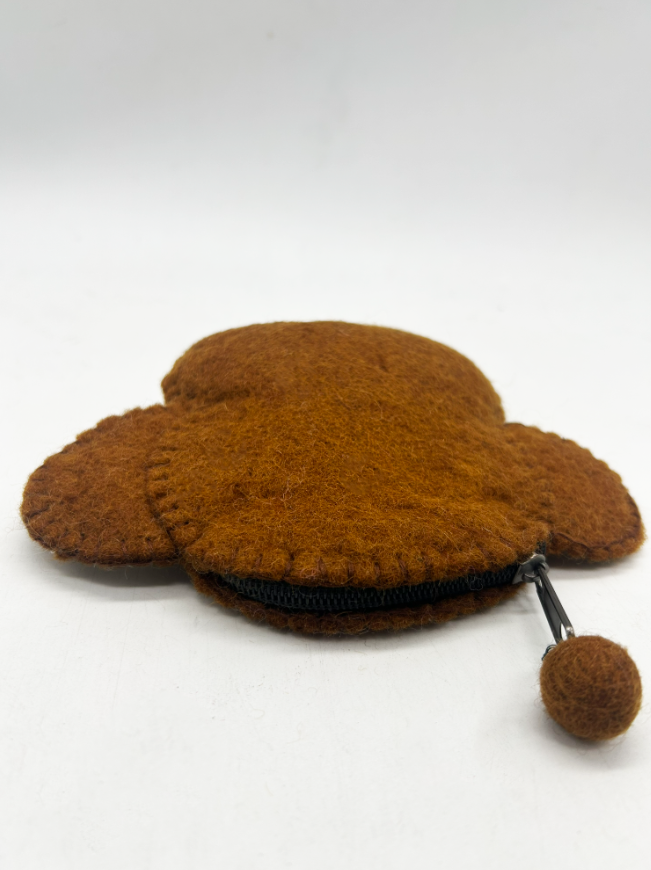 Handcrafted Monkey Felt Coin Pouch - Fair Trade Nepal